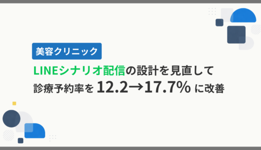 【美容クリニック】「LINEシナリオ配信の設計」を見直して、診療予約率を12.2→17.7%に改善